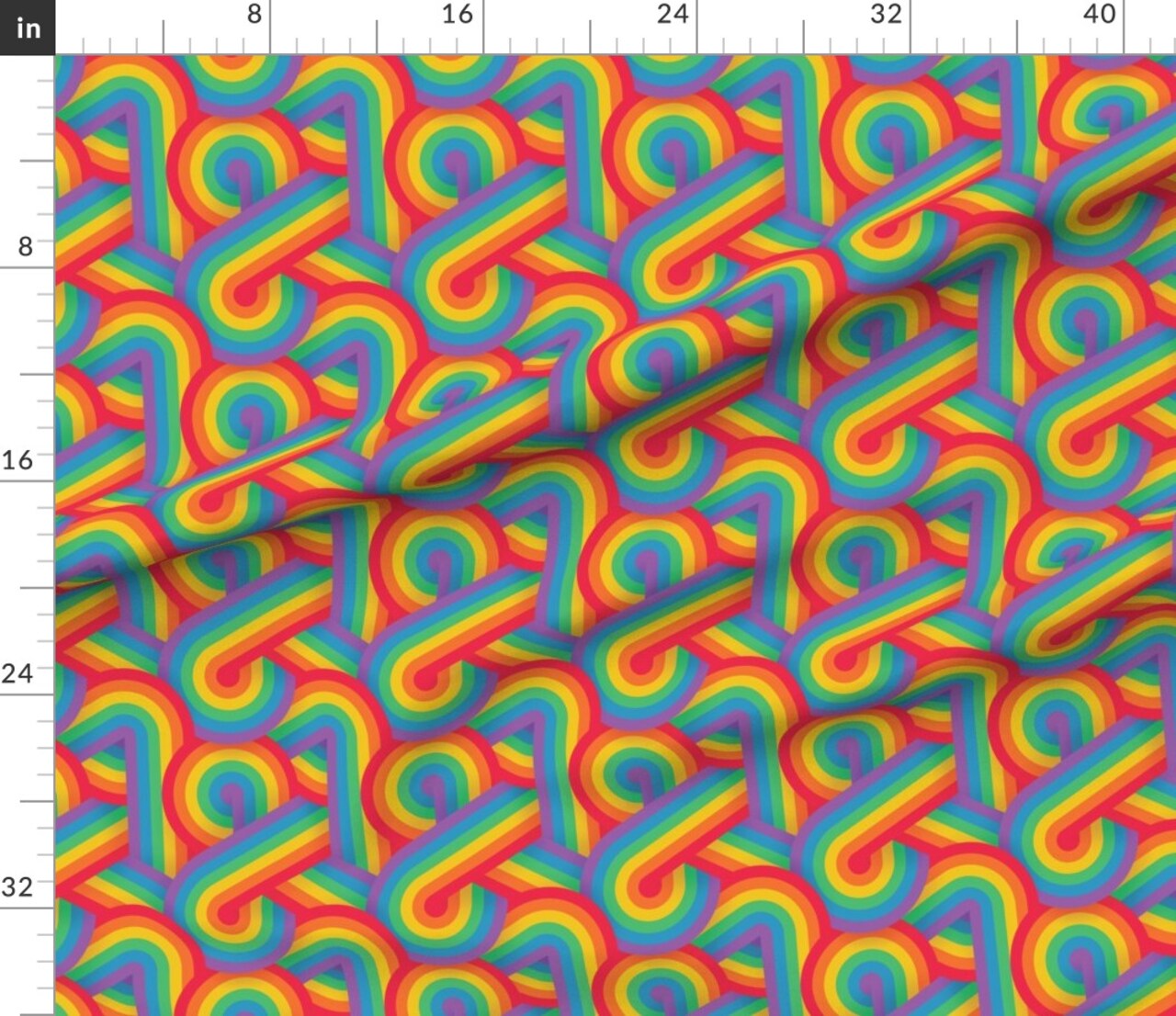 Lgbtqia Pride Queer Rainbow Stripe Month Parade Gay Lesbian Lgbt Retro Custom Printed Fabric by Spoonflower Various Fabrics by the Yard or Fat Quarter